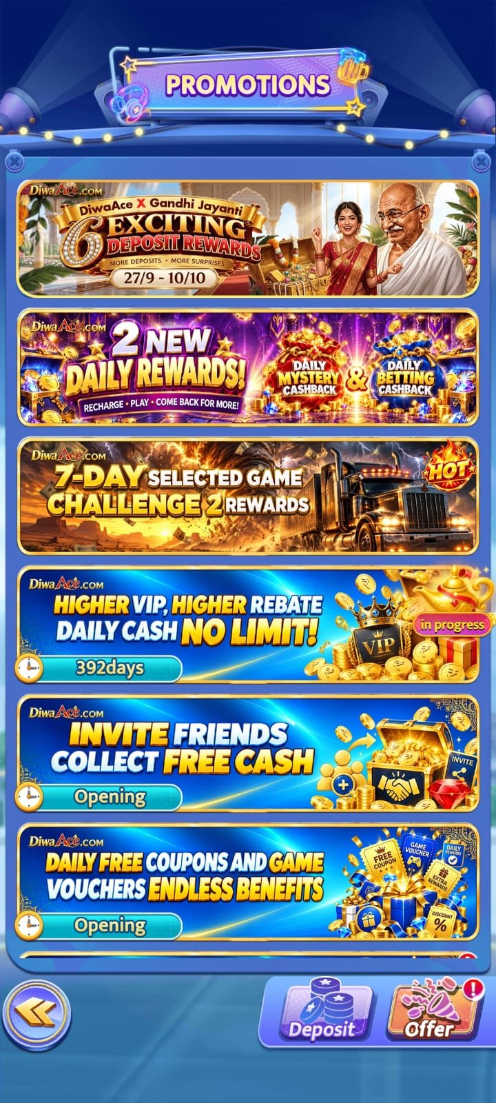 Diwa Ace promotions and bonus rewards