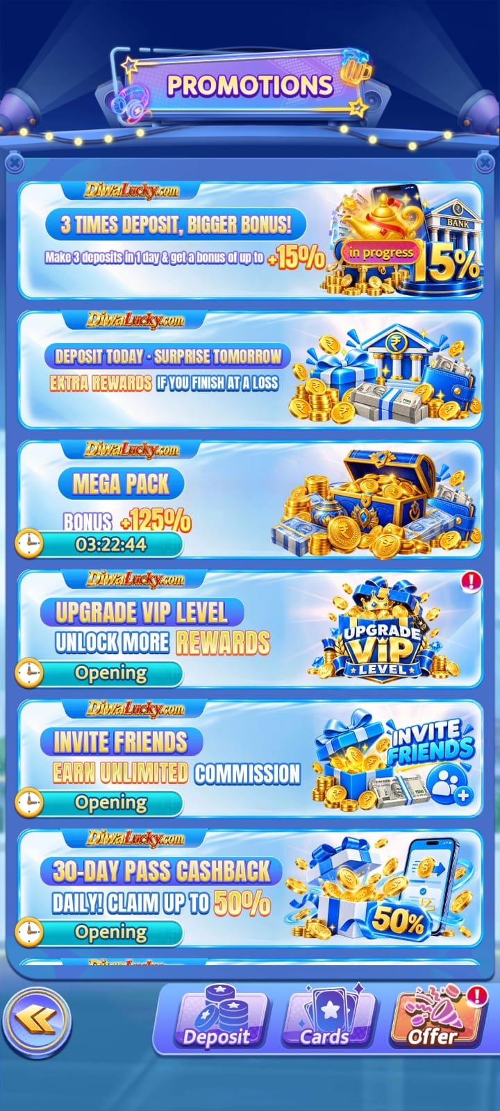 Diwa Lucky promotions and bonus rewards