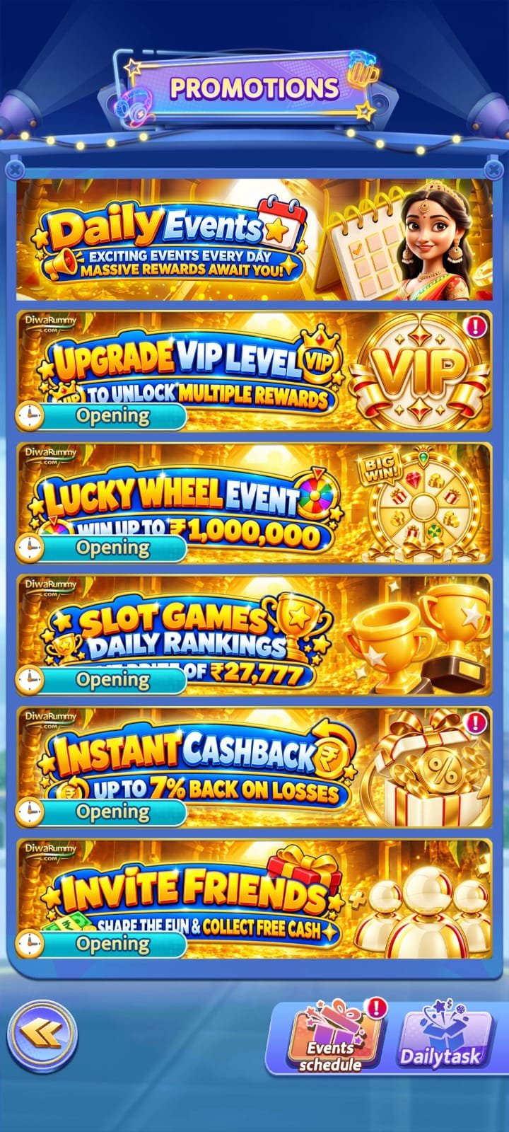 Diwa Rummy rewards and bonus