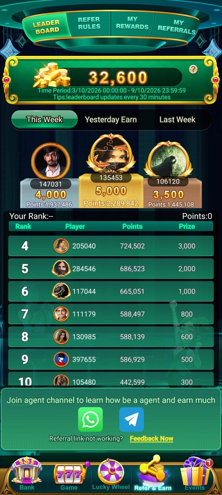 Jeet Spin win leaderboard